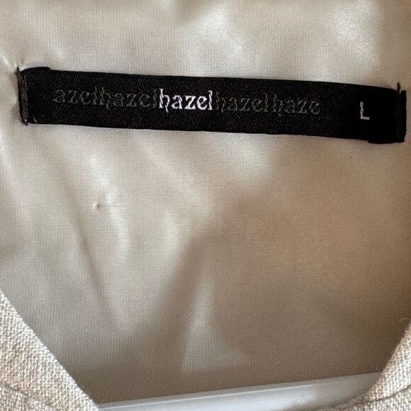 Azel Hazel jacket Womens size Large bomber linen Ivory snap front casual woven - Picture 6 of 12